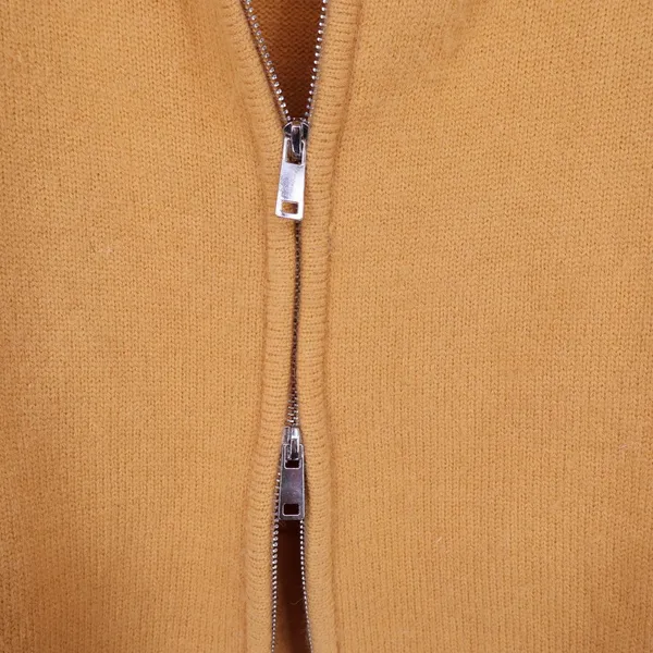 Track Jacket Womens Large Yellow Knit Ribbed Full Zip Mock Neck Raglan Sleeve - Image 3