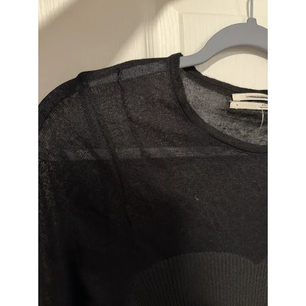 by Anthropologie Black Sheer Ribbed Top Capsule Rock Festival Edgy Whimsigoth - Image 7
