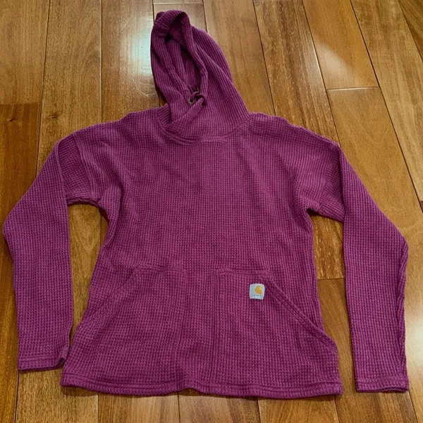 Carhartt Women's Relaxed Fit Heavyweight Long-Sleeve Hooded Thermal Shirt Sz XS - Image 2