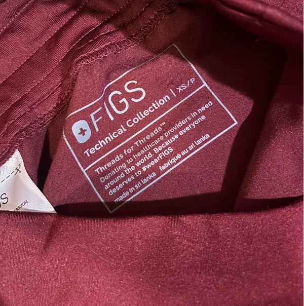 Maroon FIGS Scrub Set Jogger - Image 4
