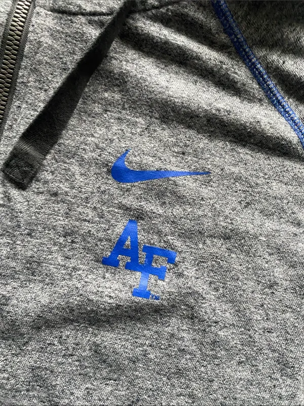 Nike Air Force Falcons Gray Full Zip Hoodie Womens Sz Large Football Military - Image 2