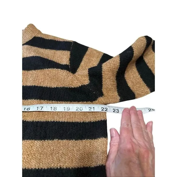 Dokotoo Wool Blend striped crew neck sweater Sz L Brown/Black NWT - Image 6