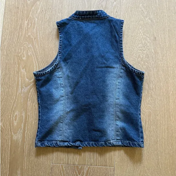 The Ragged Priest - Reign Buckle Sleeveless Denim Top in Blue - Image 4