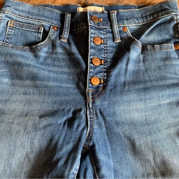 Madewell 10" High-Rise Skinny Stretch Jeans Size 28 Button Fly Frayed Hem - Image 8
