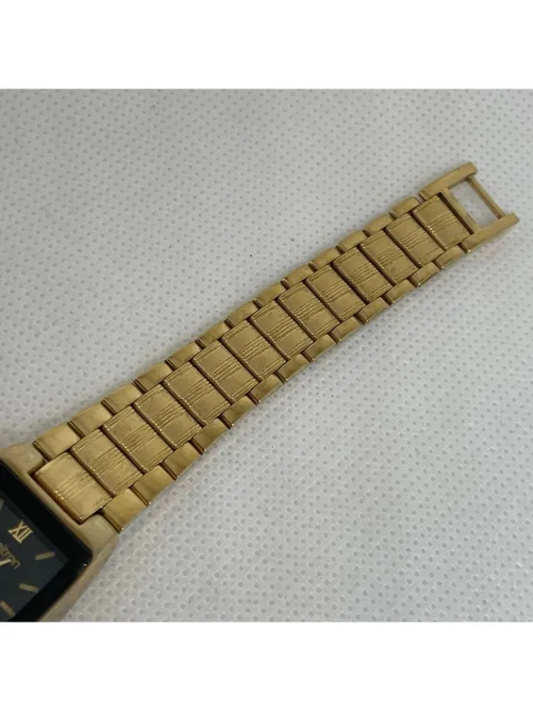 Vintage Armitron women watch gold tone 19mm black dial quartz analog 7” running - Image 4