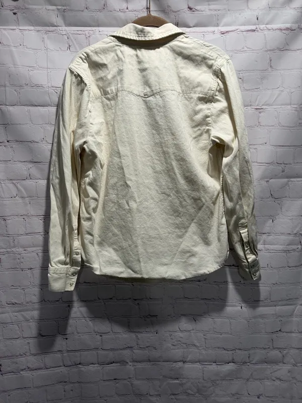 aerie Cream Button-Down Shirt Woman’s‎ Size Medium - Image 3