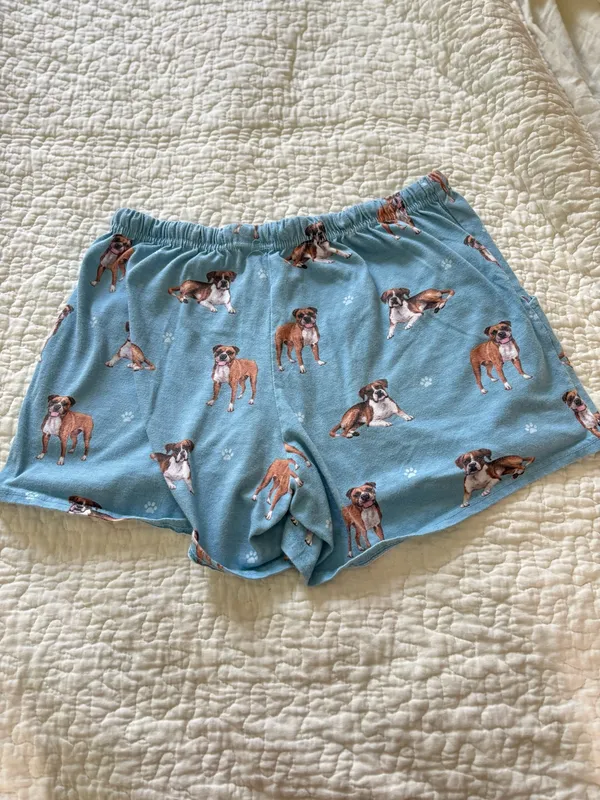 Pajama Boxer Dog Print shorts Blue - Image 2