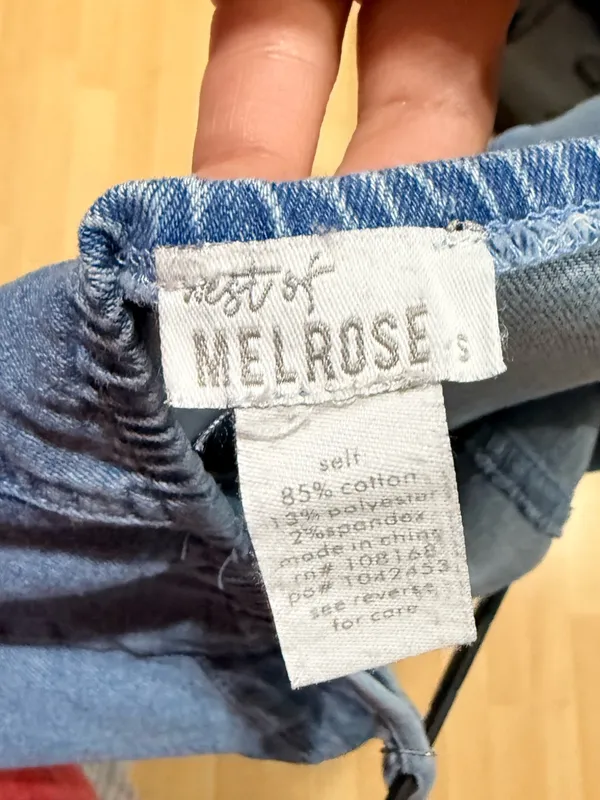 West Of Melrose Denim Flare Jumpsuit Size S - Image 5