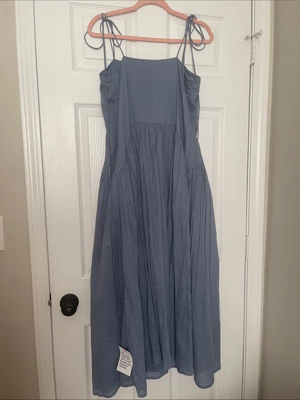 ASOS NWT Tie-Shoulder Midi Dress in Dusty Blue - Image 2
