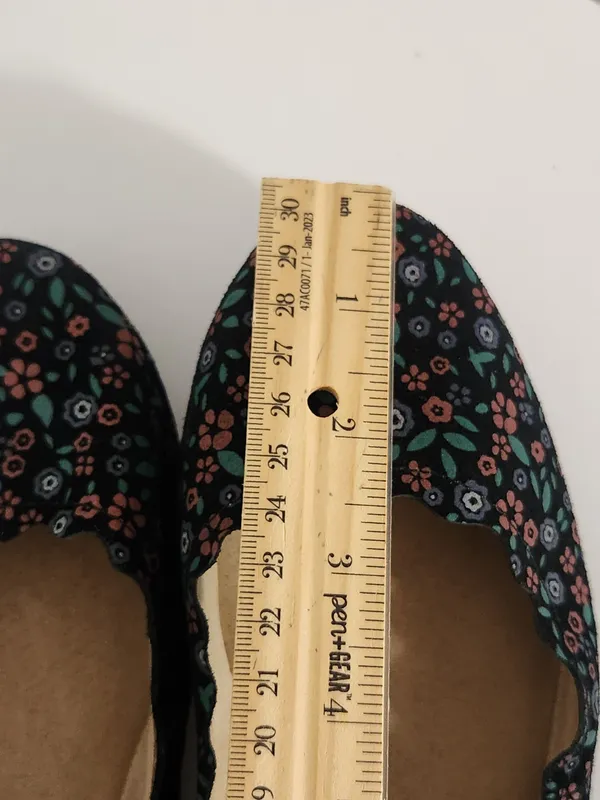 Crown Vintage Westyn Black Floral Print Ballet Flats Size 9 - Image 10