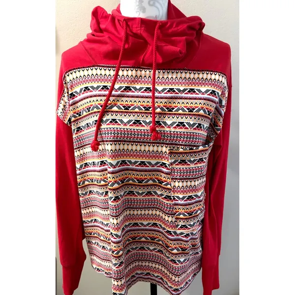NWT FREE PEOPLE | FP Movement‎ Hot Shot Printed Hooded Layer in Nordic Knit XS - Image 2