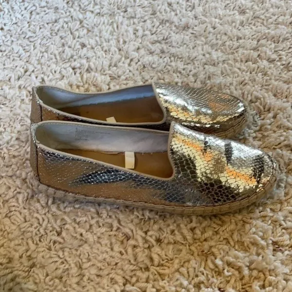 DV Dolce Vita for Target Canvas Gold Metallic Flat Espadrilles Shoes Size 9 - Image 4