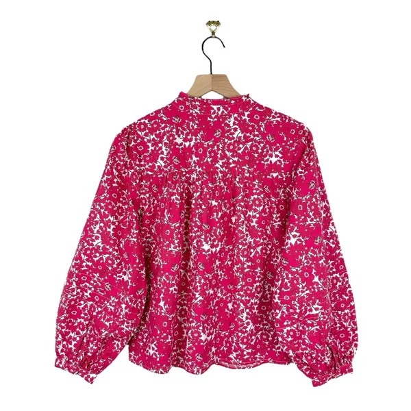 J. Crew Floral Popover Blouse Blushing Meadow Sz S NWT - Image 8