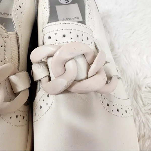 DOLCE VITA Jhenee Platform Loafer Sneakers Size 7.5 Beige Cream Slip On Casual‎ - Image 12