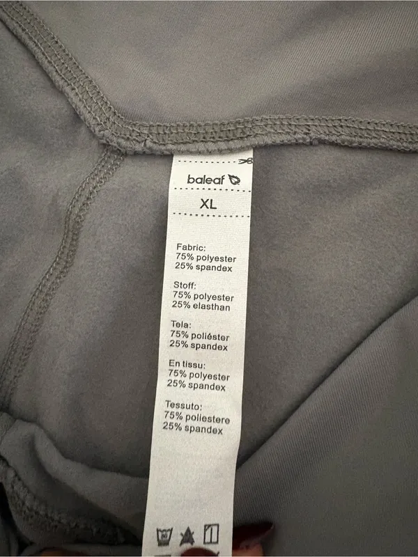 NWT Activewear High Rise Leggings with Side Zipper Pocket Gray Size XL - Image 5