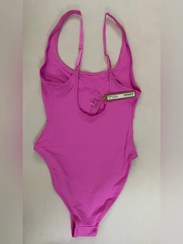 Skims NWT Scoop Neck One-Piece Swimsuit - Neon Orchid Pink Size S - Image 3