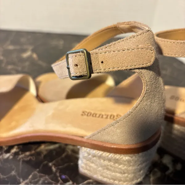 Soludos Anthropologie Capri Espadrilles Block Heel Tan Suede Women’s Size 8.5 - Image 12