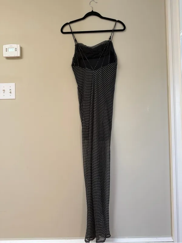 Urban Outfitters Sheer Black Polkadot Slip Maxi Dress - Image 3