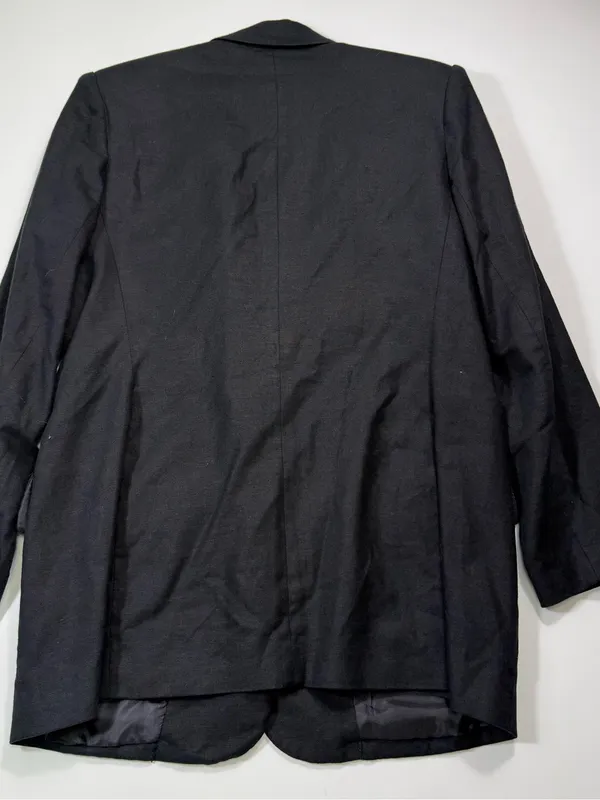 Bice Linen Blend Women's Black Double-Button Tailored Blazer - Image 7