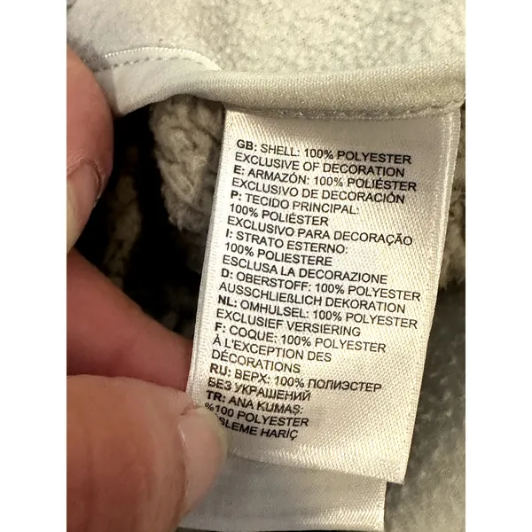 The North Face Women's Gray Cream Colorblock Sherpa Fleece Pullover Jacket S - Image 11