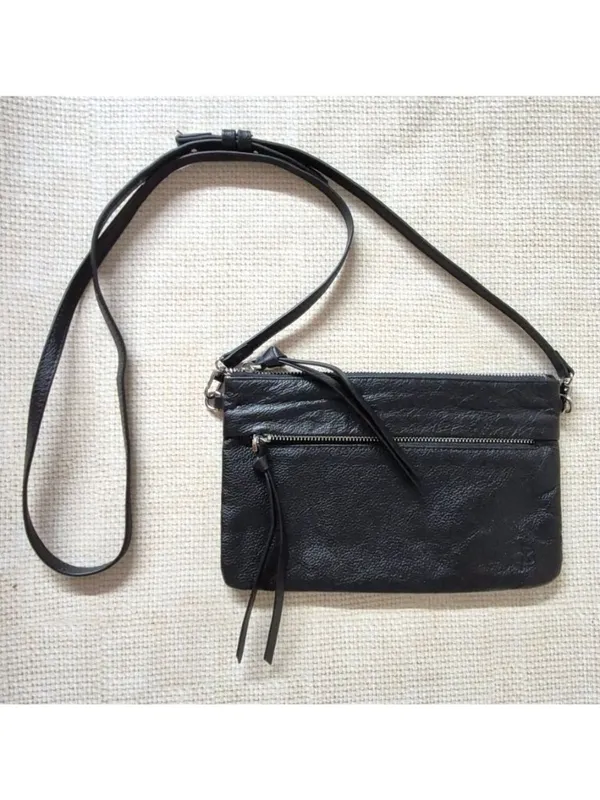 Handbag Butler Black Leather Mighty Purse Crossbody Bag Minimalist Closet Staple - Image 5