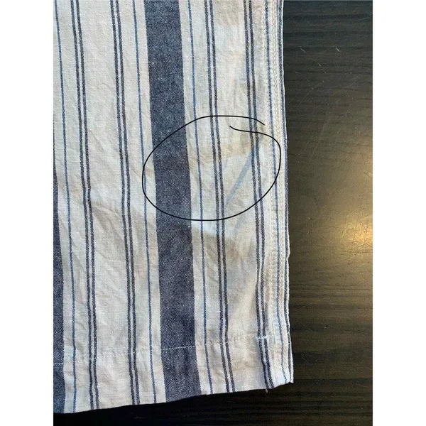 Gap Linen Pant Womens 6R Wide Leg Blue White Stripe Boho Coastal Prep‎ READ - Image 11