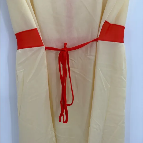 Vintage y2k sears 60s sheer nightgown yellow trim retro 70s dress 32-34 small - Image 9