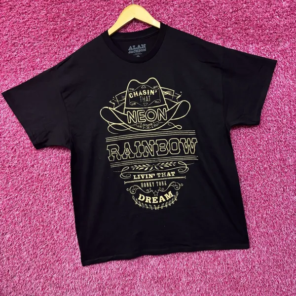 Alan Jackson Chasin' That Neon Rainbow Black T-Shirt XL - Image 3