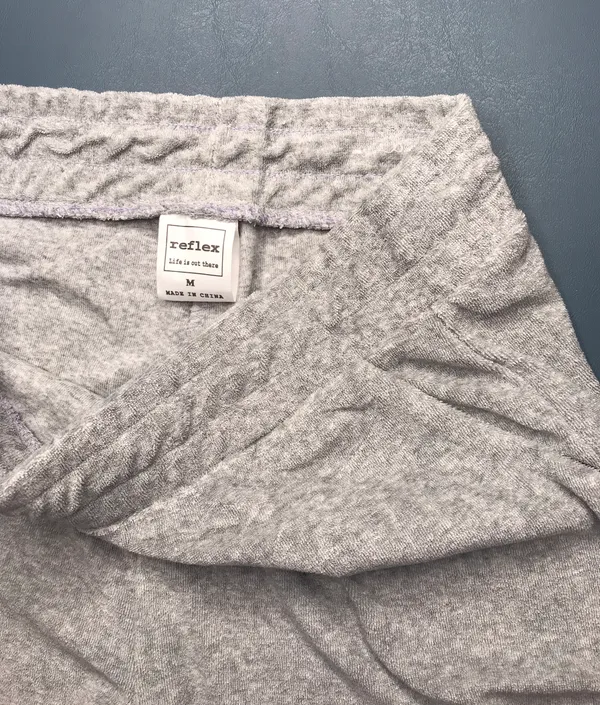 Gray Terry Cloth High Rise Shorts With Pockets Size M - Image 4