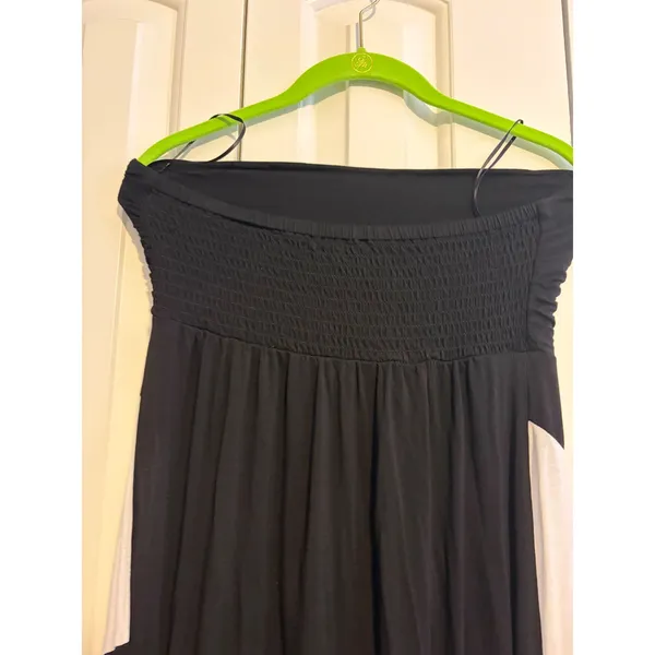 Design History Maxi Dress Women's Strapless Chevron Stripe Black‎ White Size M - Image 4