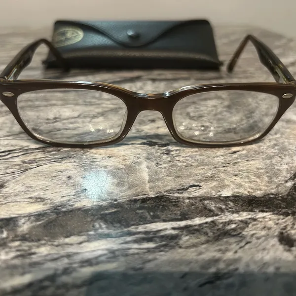 Ray-Ban Brown and Black Rectangular Glasses - Image 2