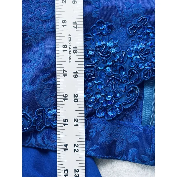 Vintage Nah Nah Collection Beaded Jacket Dress Womens 8 Navy Blue Pleated Lined - Image 8