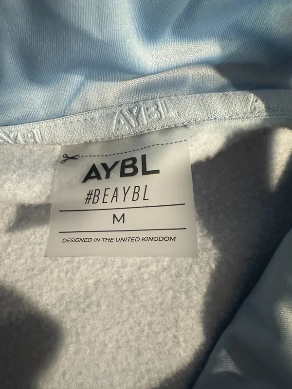 AYBL Women’s Satin Lined Fleece Hoodie Light Blue Size M - Image 3