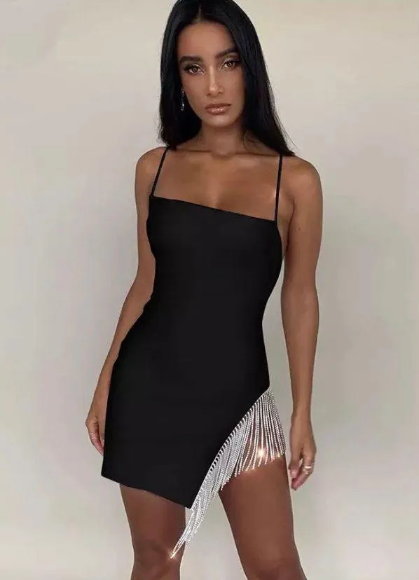 Boutique Black Sequin Going Out Bodycon Dress - Image 3