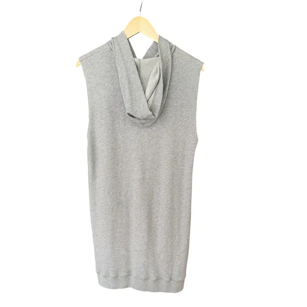 Zadig & Voltaire Amour Hooded Sweatshirt Dress Medium Gray Cotton Modal Pocket - Image 3