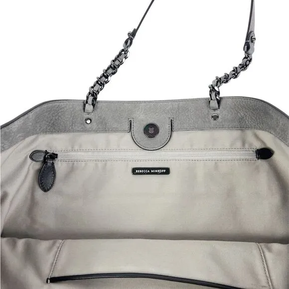 Rebecca Minkoff Chain-Trim Grey Suede‎ Large Tote Bag - Image 10