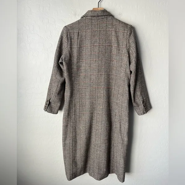 Commense valor plaid oversized overcoat NEW XS Brown - Image 11