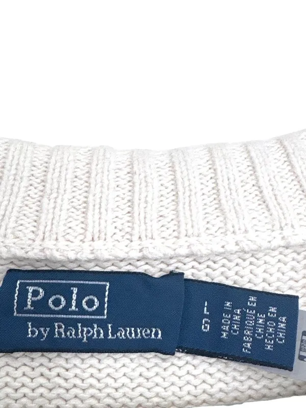 Polo Ralph Lauren Cotton Bear Long Sleeve Crew Neck Pullover in Ivory Large Wome - Image 10