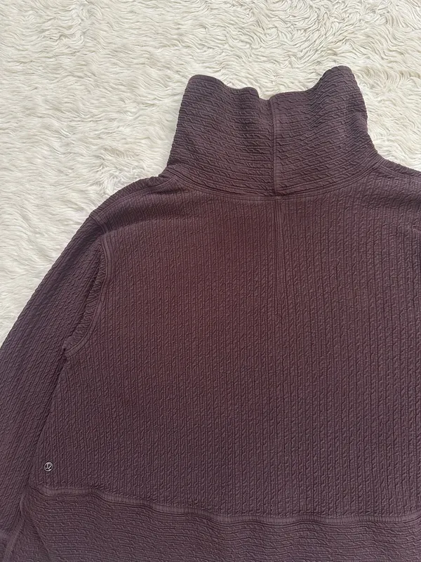 Lululemon Retreat Yourself Pullover Turtleneck Long Sleeve Textured Brown Sz M/L - Image 5