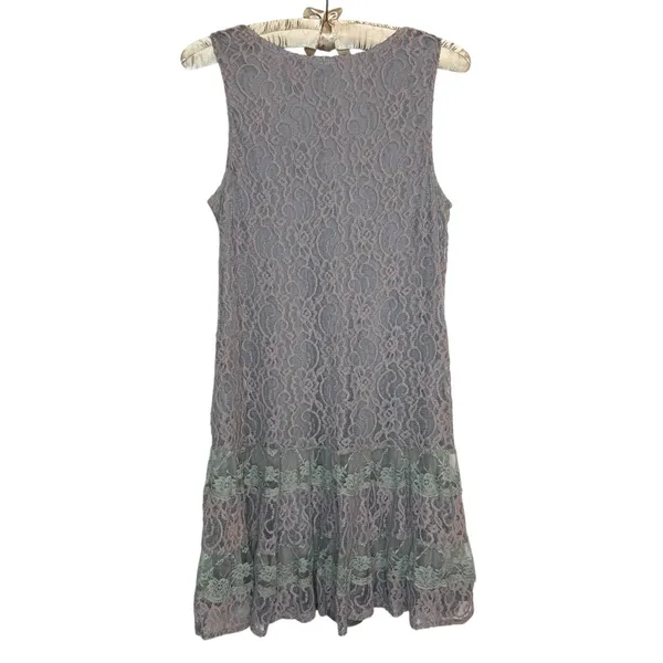 Vintage Y2K Daytrip‎ Dress L Buckle Fairy Festival Crochet Lace Overlay Tiered - Image 3