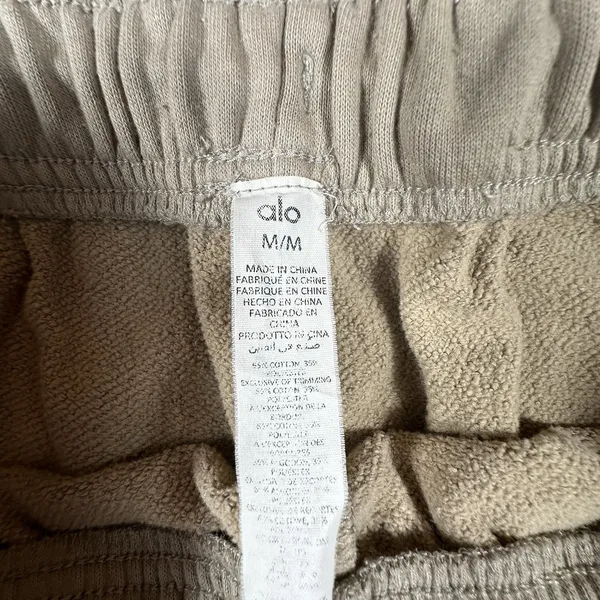Alo Yoga Accolade Sweatpants Womens Medium Taupe Wide Leg Fleece Lounge Trousers - Image 4