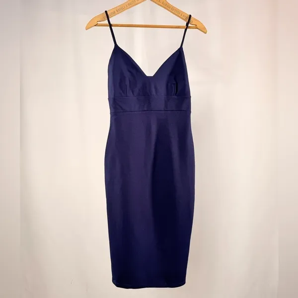 NWT Lulus Don't Tell 'Em Bodycon Midi Dress in Navy‎ Blue Size Small - Image 4
