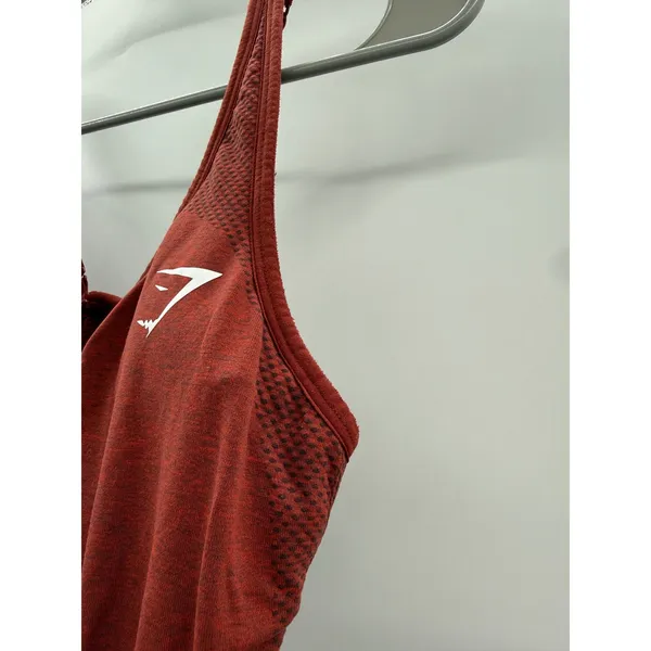 Gymshark Vital‎ Seamless 2.0 Sports Bra Womens Large Red Marl Racerback Gym - Image 6