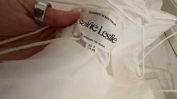 Selfie Leslie Dress White One-Shoulder - Image 4