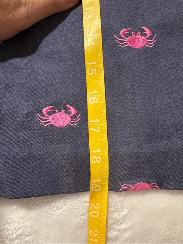 Lilly Pulitzer size 14 xl vintage Navy Mini Skirt with Pink Crab Print - Image 6