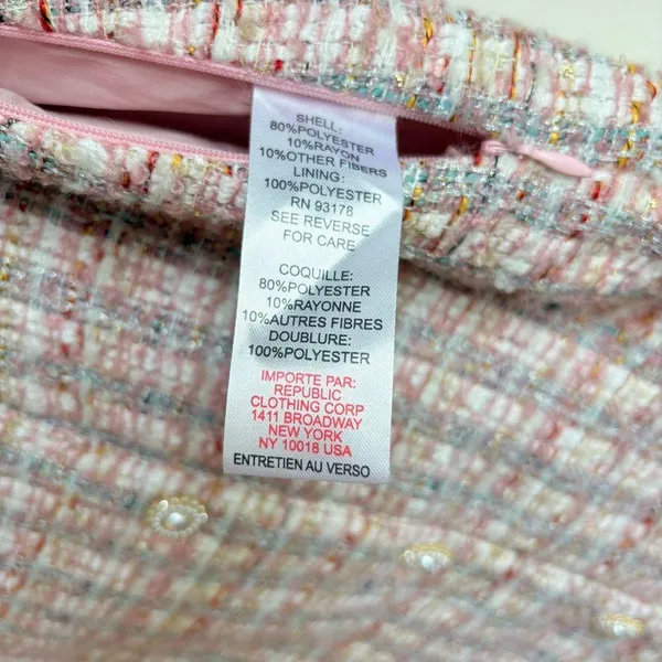 House Of Harlow 1960 NEW Women’s Tweed Pixie Dust Plaid Pink Mini Skirt Size S - Image 7