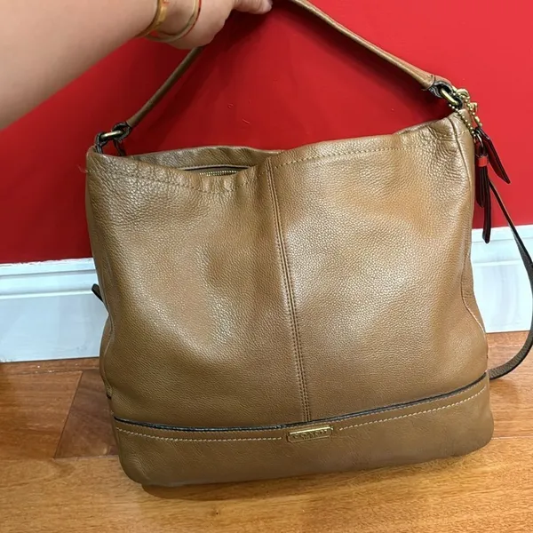 Coach British Tan Leather Hobo‎ Adj. Strap 2 Way Shoulder Zip Close - Image 5