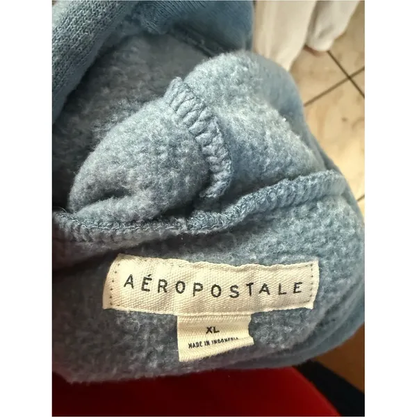 Women’s Aeropostale Blue Hooded Sweatshirt with Pink Script Logo size XL - Image 5