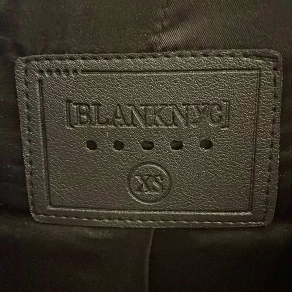 Black BLANKNYC Faux Leather Belted Moto Jacket Size XS - Image 7