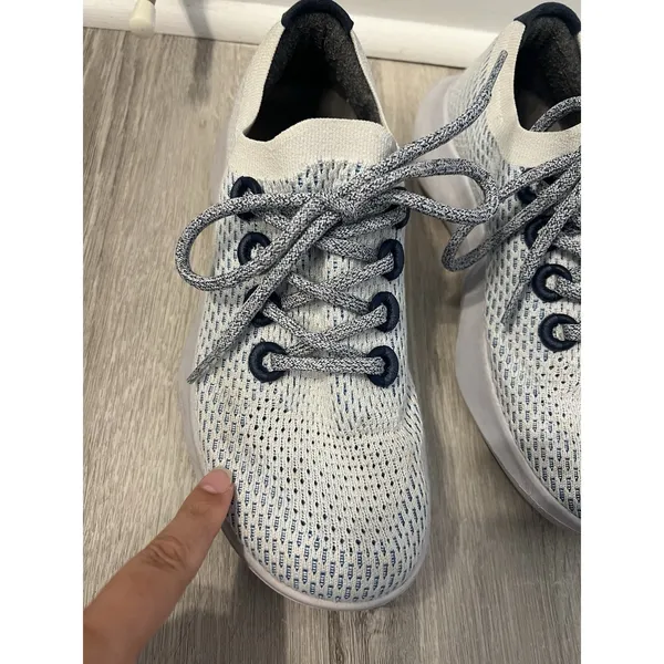 ALLBIRDS Tree Dasher Running Shoes White/Blue Women's 9‎ - Image 3